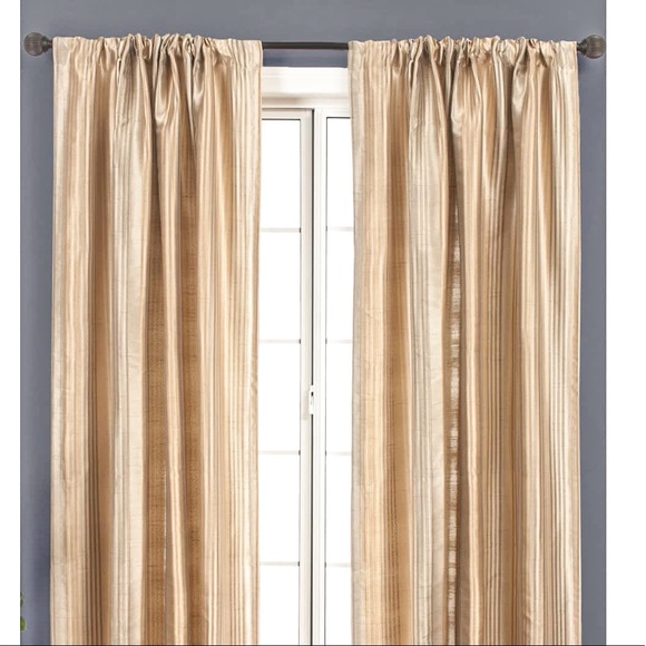 🆕 Gold Cosmo Stripe Curtain Panel 54 x 96 New in package. - Picture 2 of 16